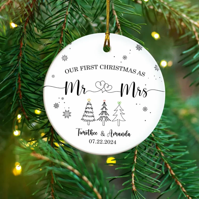 First Christmas As Mr & Mrs Ornament, First Christmas Married Ornament, Married Ornament, Wedding Gift, Newlywed Gift, Wedding Date Ornament