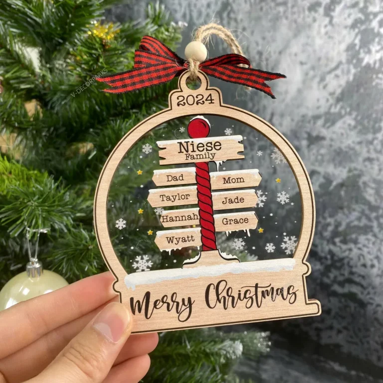 Customized Family Christmas Tree Ornaments, Family Name Ornament, Christmas Tree Ornament With Family Names 2024, Ornaments For Christmas 2024