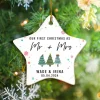 Custom Our First Christmas As Mr & Mrs Ornament, Newlywed Christmas Gift 2024, Wedding Gift, Mr Mrs Ornament, Couple Gift, Wedding Gift Ornament