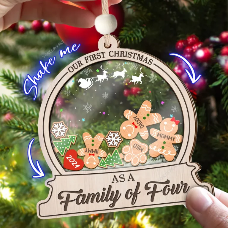 Custom First Christmas As A Family Ornament, Family Of Three Four Five Six Christmas Ornament, New Family Name Ornament, Baby 1st Christmas Ornament