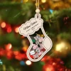 Baby's First Christmas Ornament, Stocking Baby 1st Christmas 2024 Ornament, Custom Baby Name, Newborn Gift, 4d Shake Babies Ornament, Baby Shower Gift