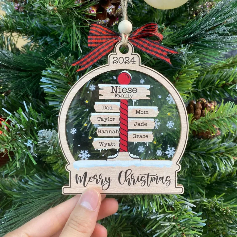 Customized Family Christmas Tree Ornaments, Family Name Ornament, Christmas Tree Ornament With Family Names 2024, Ornaments For Christmas 2024