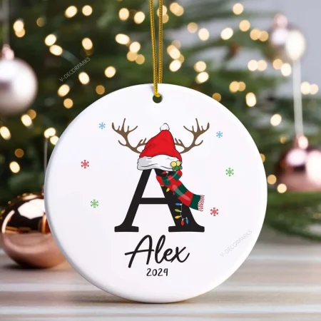 Custom Letter Name Ornament, Custom Initial Name Christmas Ornament, Monogram Ornament, Initial Ornament, Custom Family Name Ornament, Christmas Gifts