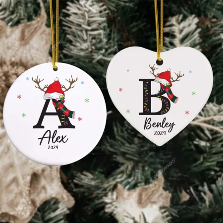 Custom Letter Name Ornament, Custom Initial Name Christmas Ornament, Monogram Ornament, Initial Ornament, Custom Family Name Ornament, Christmas Gifts