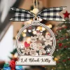 Custom Gingerbread Family Christmas Ornament, Personalized Christmas Ornaments 2024, Snow Globe Family Ornaments , Cookie Ornament Gift For Christmas