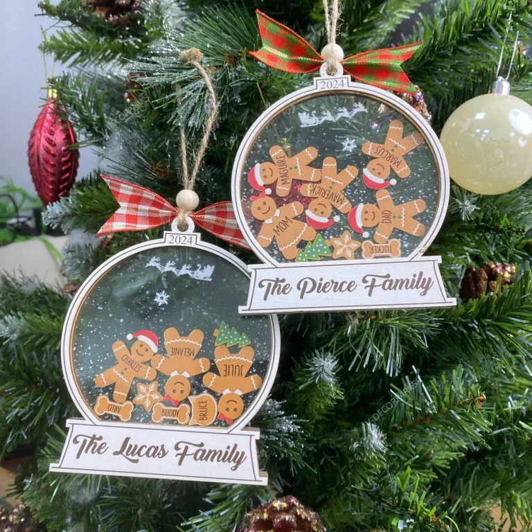 Custom Gingerbread Family Christmas Ornament, Personalized Family Christmas Ornaments, Custom Family Name Ornaments , Cookie Ornament Gift