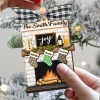 Personalized Family Stocking Fireplace Christmas Ornament, Custom Family Name Christmas Ornament, Custom Stocking Family Fireplace Ornament,