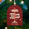 Personalized Family Name Christmas Ornament, Wooden Christmas Family Ornament With Pets, North Pole Ornament, Custom Family Ornament With Names, Christmas Tree Ornament