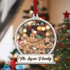 Custom Gingerbread Family Name Christmas Ornament, Personalized Christmas Ornaments, Snow Globe Family Name Ornaments , Cookie Ornament Gift