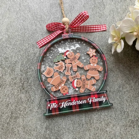 Personalized Gingerbread Family Christmas Ornament, Custom Family Christmas Ornaments 2024, Custom Cookie Gingerbread Family Ornament Gift