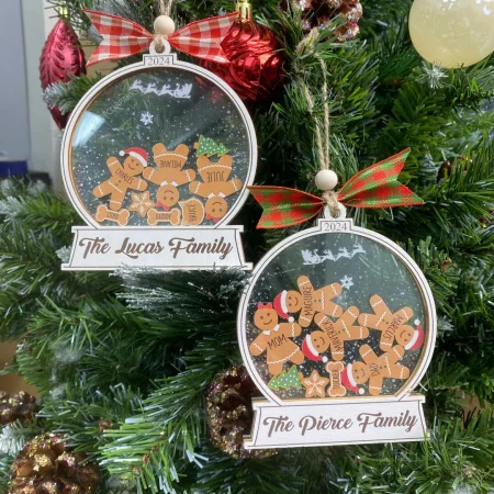 Custom Gingerbread Family Christmas Ornament, Personalized Family Christmas Ornaments, Custom Family Name Ornaments , Cookie Ornament Gift