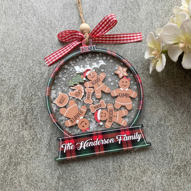 Personalized Gingerbread Family Christmas Ornament, Custom Family Christmas Ornaments 2024, Custom Cookie Gingerbread Family Ornament Gift